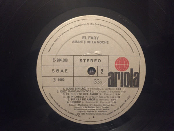 El Fary, Amante De La Noche - LP