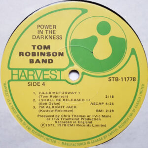 Tom Robinson Band, Power In The Darkness - LP: imagen 6