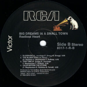 Restless Heart, Big Dreams In A Small Town - LP: imagen 4