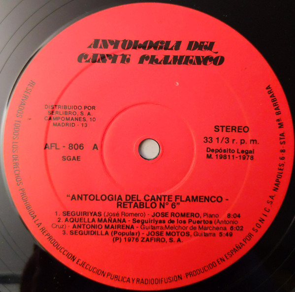 Various, Antología Del Cante Flamenco: Retablo 6 - LP