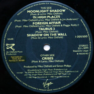Mike Oldfield, Crises - LP: imagen 4