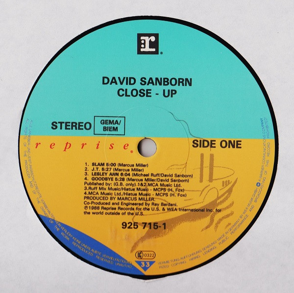 David Sanborn, Close-Up - LP