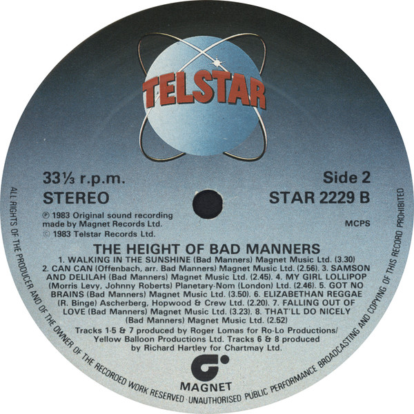 Bad Manners, The Height Of Bad Manners - LP