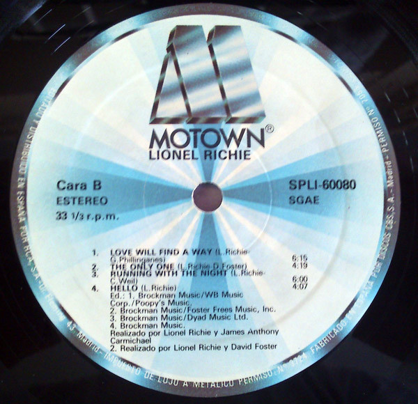 Lionel Richie, Can't Slow Down - LP