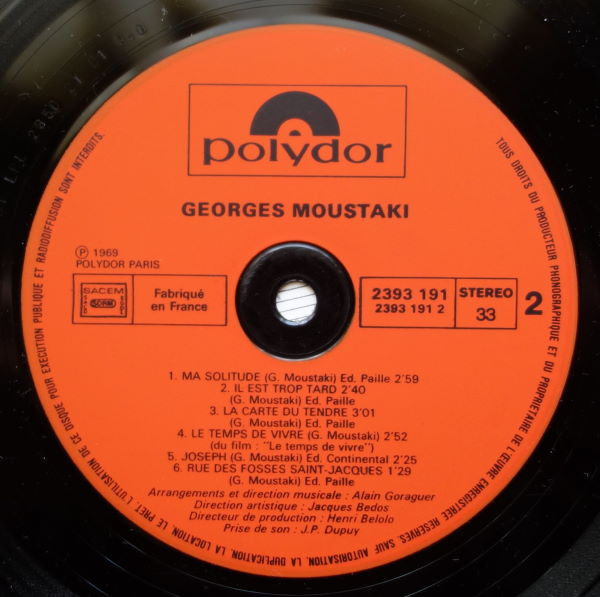 Georges Moustaki, Georges Moustaki - LP