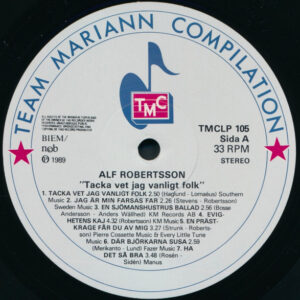 Alf Robertson, Tacka Vet Jag Vanligt Folk - LP: imagen 3