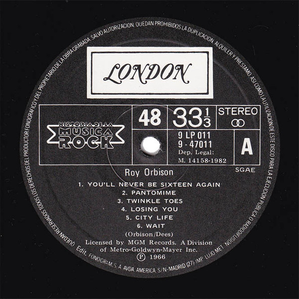 Roy Orbison, Roy Orbison - LP
