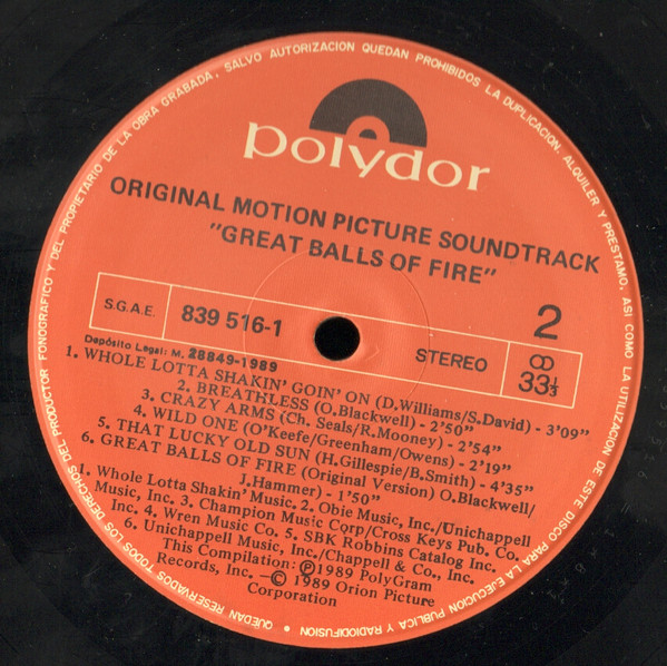 Various, ¡Gran Bola De Fuego! (Banda Sonora Original De La Pelíc - LP
