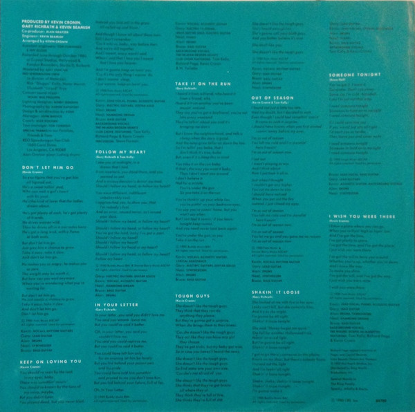 REO Speedwagon, Hi Infidelity - LP