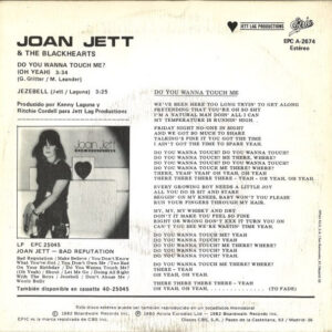 Joan Jett & The Blackhearts, Do You Wanna Touch Me (Oh Yeah) - Singles: imagen 2