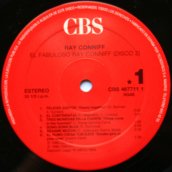 Ray Conniff, El Fabuloso Ray Conniff - 30 Grandes Canciones - LP