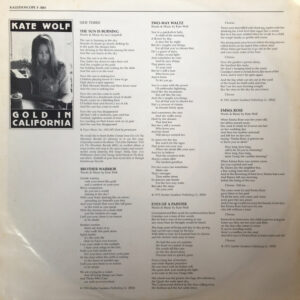 Kate Wolf, Gold In California - LP: imagen 10