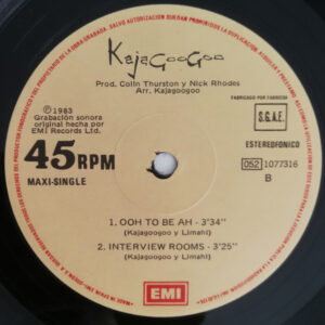Kajagoogoo, Ooh To Be Ah (The Construction Mix) - Maxi Singles: imagen 4
