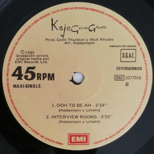 Kajagoogoo, Ooh To Be Ah (The Construction Mix) - Maxi Singles