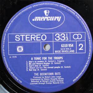 The Boomtown Rats, A Tonic For The Troops - LP: imagen 6