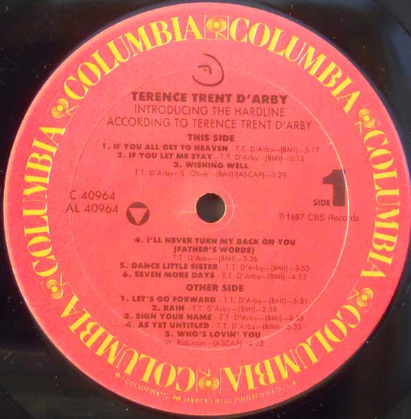 Terence Trent D'Arby, Introducing The Hardline According To Terence Trent D'Arby - LP