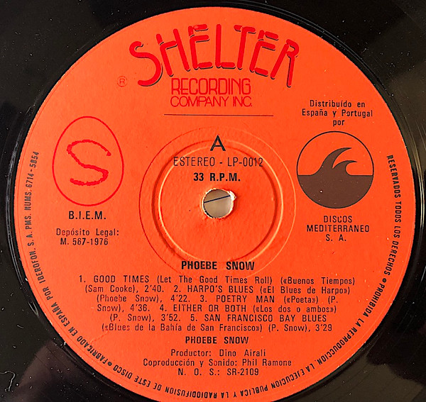 Phoebe Snow, Phoebe Snow - LP