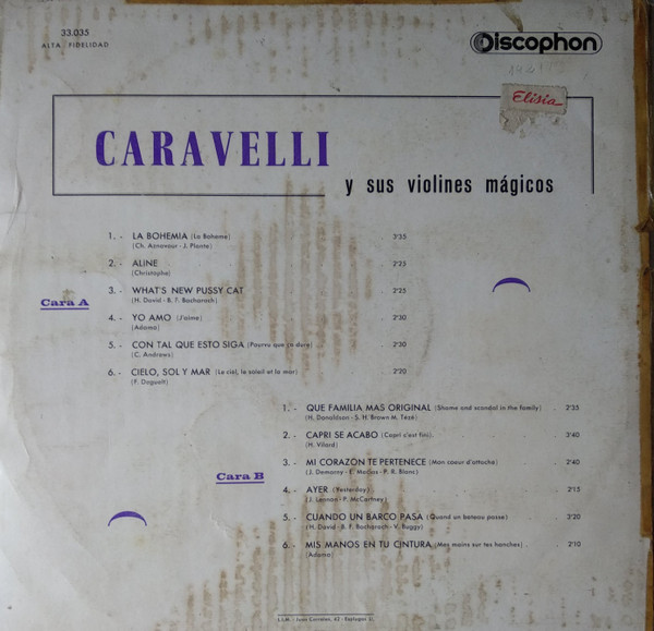 Caravelli Et Ses Violons Magiques, J'aime - LP