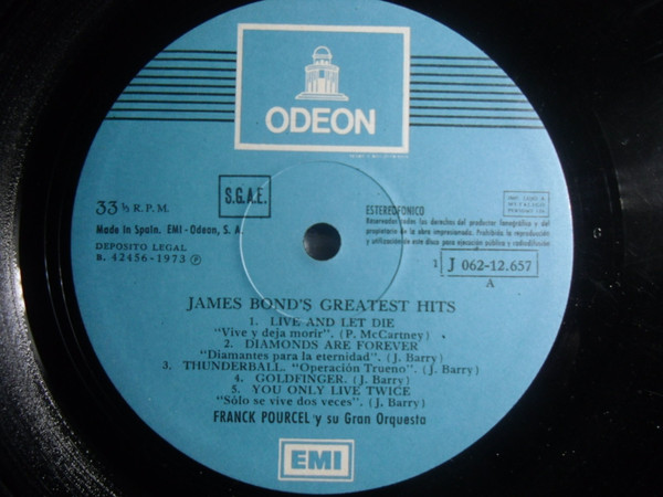 Franck Pourcel, James Bond's Greatest Hits - LP