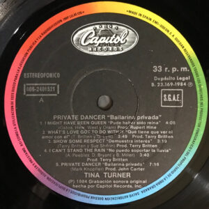 Tina Turner, Private Dancer - LP: imagen 5