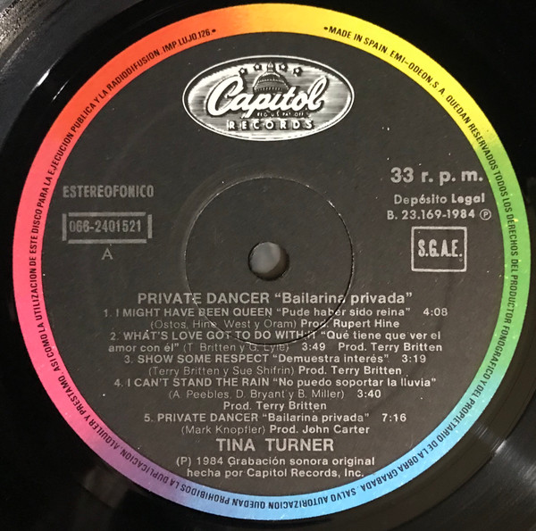 Tina Turner, Private Dancer - LP