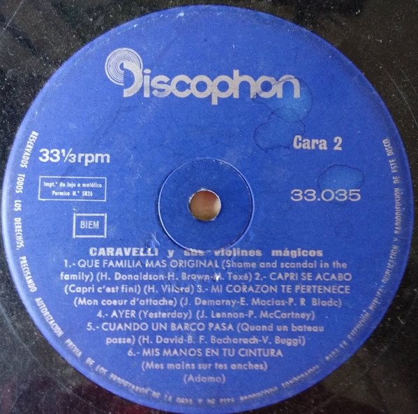 Caravelli Et Ses Violons Magiques, J'aime - LP