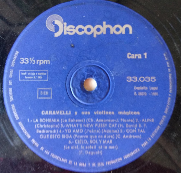 Caravelli Et Ses Violons Magiques, J'aime - LP