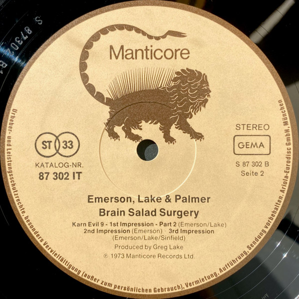 Emerson, Lake & Palmer, Brain Salad Surgery - LP