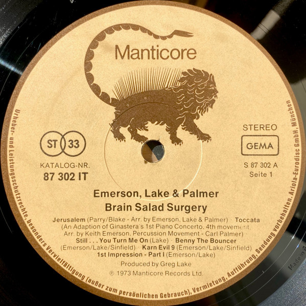 Emerson, Lake & Palmer, Brain Salad Surgery - LP