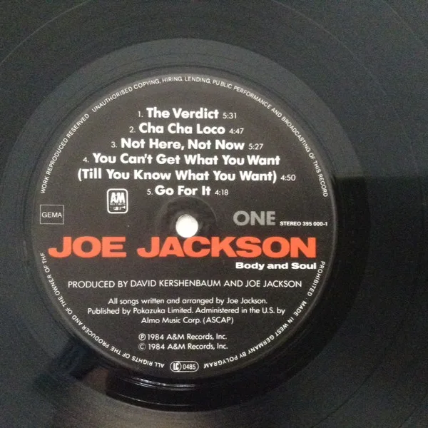 Joe Jackson, Body And Soul - LP