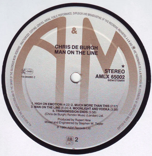 Chris De Burgh, Man On The Line - LP