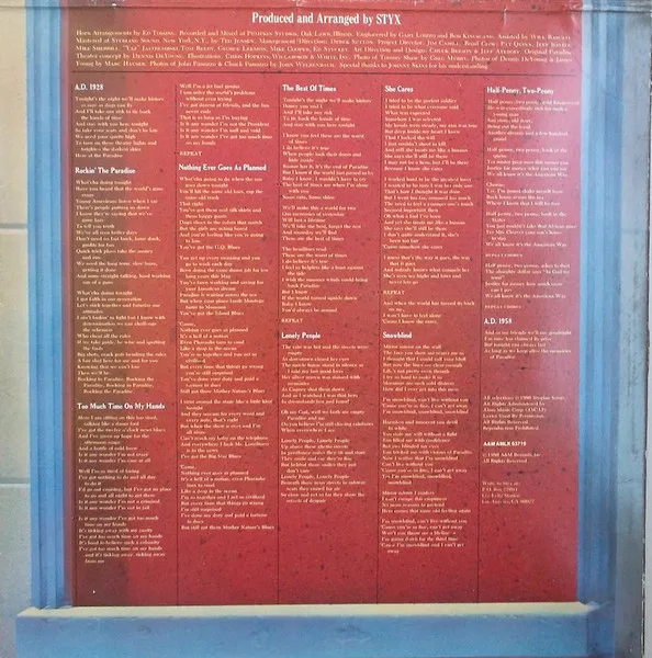 Styx, Paradise Theatre - LP