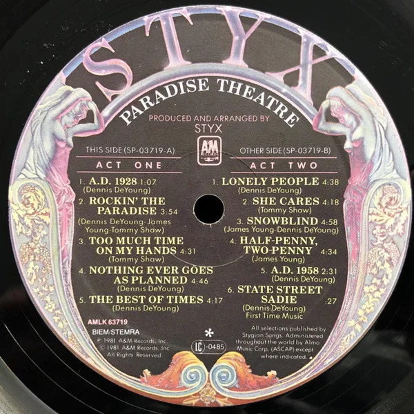 Styx, Paradise Theatre - LP