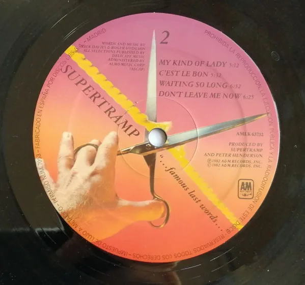 Supertramp, "...Famous Last Words..." - LP
