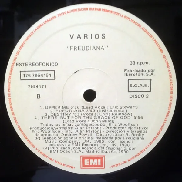 The Alan Parsons Project, Freudiana - LP
