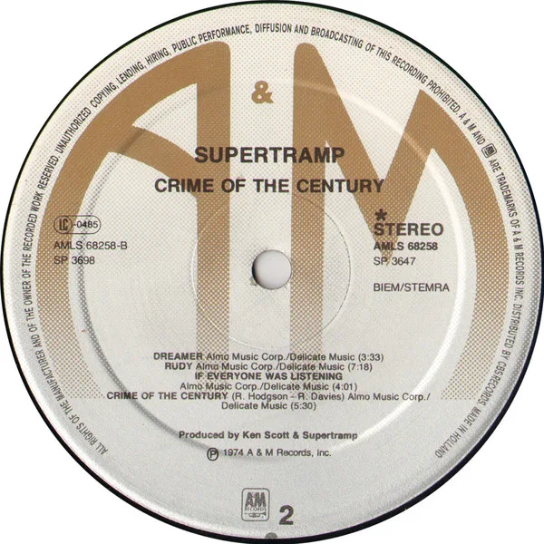 Supertramp, Crime Of The Century - LP