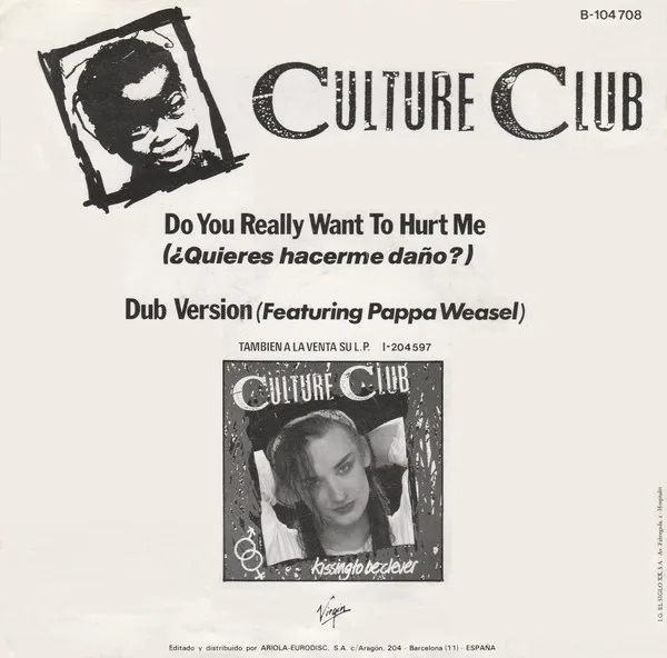 Culture Club, Do You Really Want To Hurt Me = ¿Quieres Hacerme Daño? - 7 inch