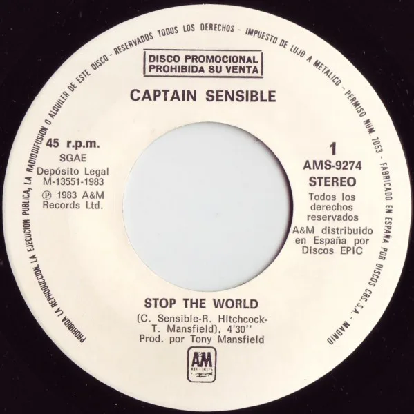 Captain Sensible, Stop The World - Singles