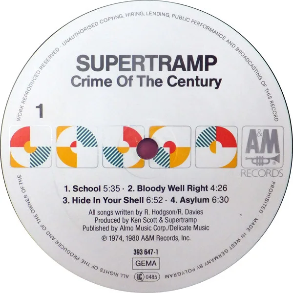 Supertramp, Crimen Del Siglo - LP