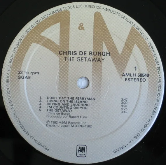 Chris De Burgh, The Getaway - LP
