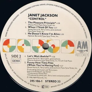 Janet Jackson, Control - LP: imagen 4