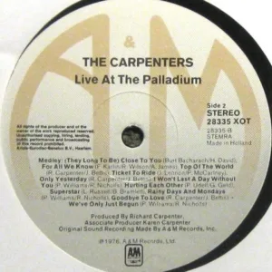 Carpenters, Live At The Palladium - LP: imagen 3