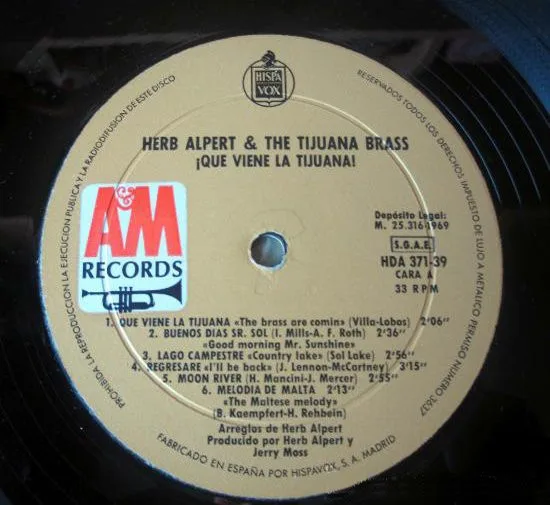 Herb Alpert & The Tijuana Brass, ¡Que Viene La Tijuana! - LP