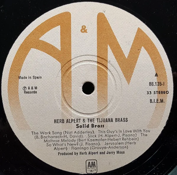 Herb Alpert & The Tijuana Brass, Solid Brass - LP