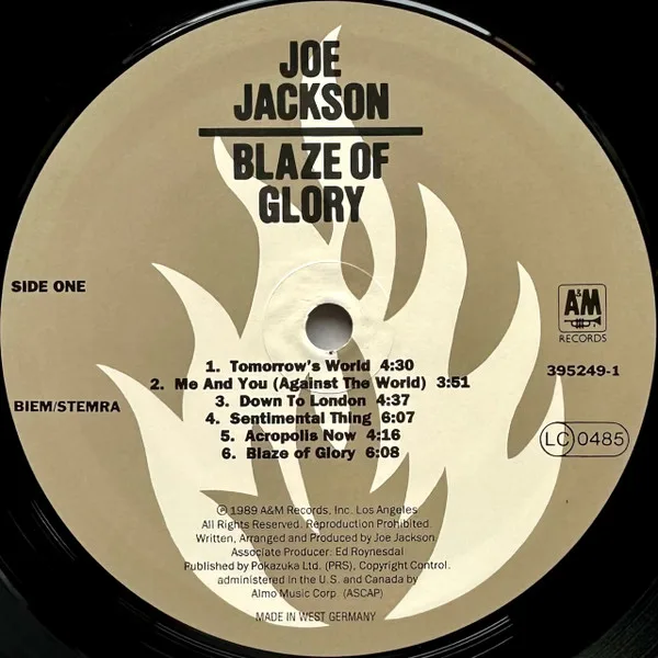 Joe Jackson, Blaze Of Glory - LP