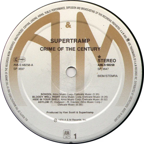 Supertramp, Crime Of The Century - LP