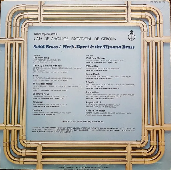 Herb Alpert & The Tijuana Brass, Solid Brass - LP