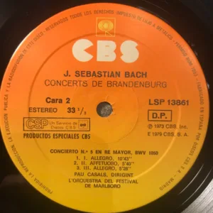 Pau Casals / J. Sebastian Bach, Conciertos De Brandeburgo - LP: imagen 4